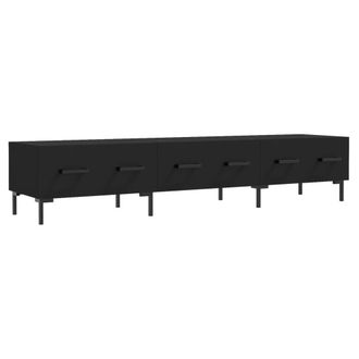 Berkfield Home TV Cabinet Black 150x36x30 cm Engineered Wood | Size: 150 x 36 x 30 cm