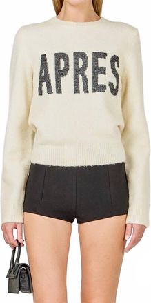 endless rose Apres Crewneck Sweater In Ivory