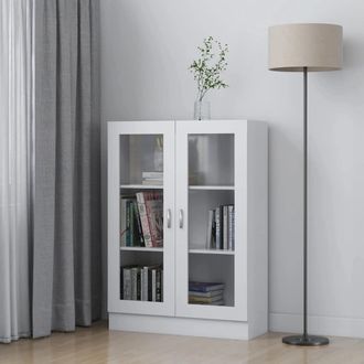vidaXL Vitrina De Madera Contrachapada Blanco 82,5x30,5x115 Cm Vidaxl