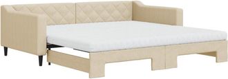 vidaXL Vidaxl - Sof&aacute; Cama Nido Con Colch&oacute;n Tela Crema 100x200 Cm