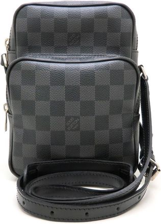 Louis Vuitton Black Gray Damier Canvas Shoulder Bag (Pre-Owned)