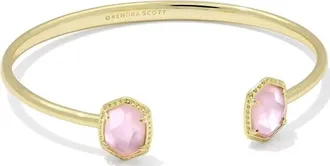Kendra Scott Womens Daphne Frame Cuff Bracelet In Gold Light Pink Mother Of Pearl