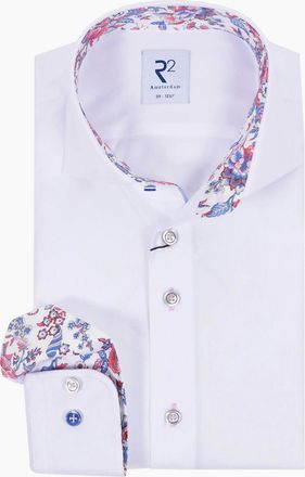 R2 Mens R2 LONG SLEEVED CUT AWAY COLLAR SHIRT WHITE - Size: 48/50