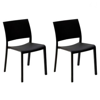 Resol Sillas fiona pl&aacute;stico negro (pack de 2)
