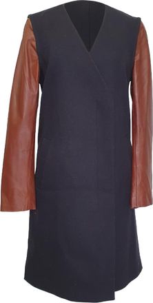 Theory Quennel Two-Toned Coat in Multicolor Virgin Wool