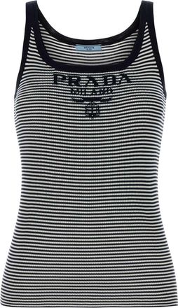 Prada Embroidered Silk Tank Top