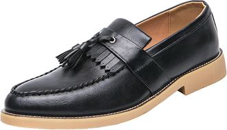 Generic Mens Slip On Penny Loafers Comfortable Leather Walking Shoes Lightweight Durable Non-Slip Sole Shoes for Daily Walking Driving Office Work Wedding Bus