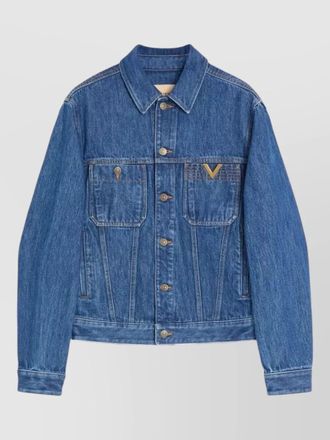 Valentino Garavani denim jacket vlogo signature chest pockets