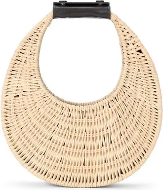 Staud Good Night Moon Wicker Top Handle Bag in Natural at Nordstrom