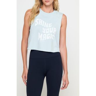 Spiritual Gangster Callie Shine Your Magic Crop Tank in Serene at Nordstrom Rack, Size X-Large