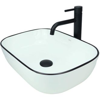 OEM Lavabo Sobre Encimera Gtm Design 46 Cm - Lavabo Moderno Brillante Sin Orificio Para Grifer&iacute;a - Elegante Lavabo Sobre Encimera Ovalado Para Ba&ntilde;os Y Ase