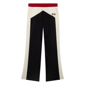 GCDS Gcds, Broeken, Heren, Zwart, M, Polyester, Two-Tone Track Pants