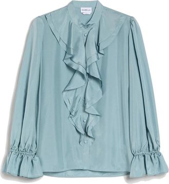 Marella Mllcaldaia Blouse - Dames - Blouses & Shirts - Blauw - Maat: XS Zijde