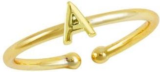 Savvy Cie Jewels 18K Yellow Gold Plated Initial Ring in Gold A at Nordstrom Rack