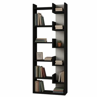 Decortie Libreria A 6 Ripiani Antracite Scaffalatura Verticale Moderna 60.5x22x162.5 Cm