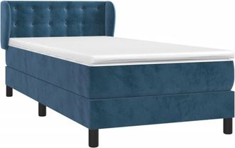 vidaXL Cama Box Spring Con Colch&oacute;n Terciopelo Azul Oscuro 80x200 Cm Vidaxl