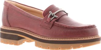 Clarks Womens Heels Orianna Bit Leather Slip On red - Size UK 7.5