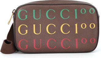 Gucci Brown Multi-Color Leather Fanny Pack Sling Bag (Pre-Owned)