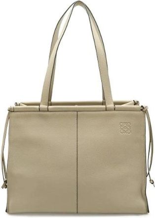 Loewe Pre-owned Cushion Leren Tote Bag - Dames - Vintage Shopper - Beige - ONE Size - Leer - Vintage