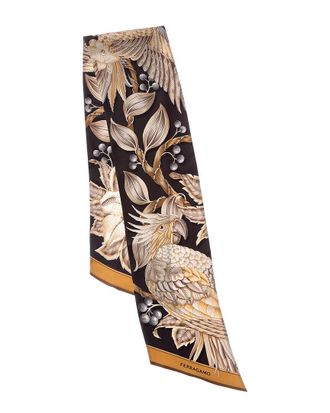 Ferragamo Parrot Print Silk Scarf