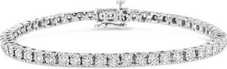 House of Brilliance 10K White Gold 1/2 Cttw Real Diamond Miracle Plate Tennis Bracelet - at Nordstrom