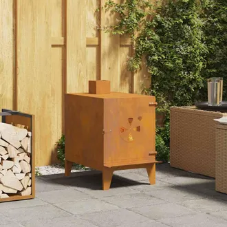 vidaXL Vidaxl Stufa Da Campeggio 35x50x60 Cm In Acciaio Corten