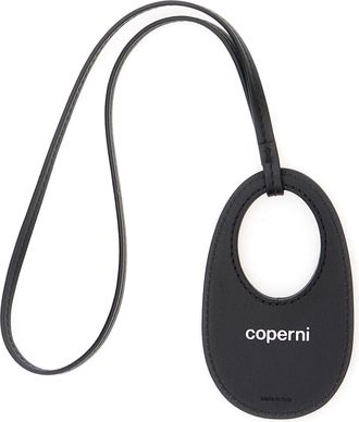 Coperni Black Charm With Built-in Mirror And Logo Lettering On The Front In Leather Woman