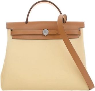 Herm&egrave;s Vintage, unisex, Geel, ONE Size, Leer, Pre-owned Herbag Zip 31