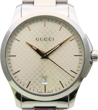 Gucci Pre-owned G Timeless Stainless Steel - Heren - Vintage Horloges - Grijs - ONE Size - Vintage