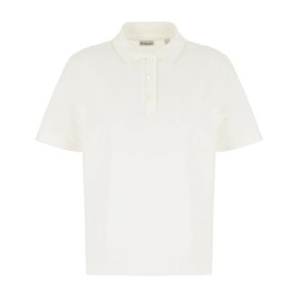 Burberry Polo Shirts, female, White, Size: XL Cotton Polo Shirt