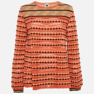 M Missoni Multicolor Patterned Knit Long Sleeve Top L