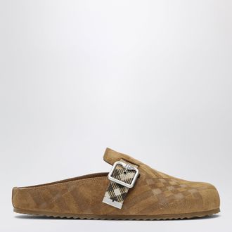 Burberry Urchin clogs in suede with Check pattern