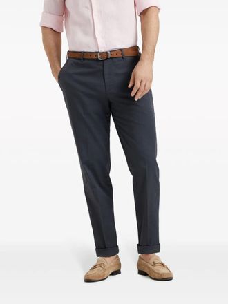 Brunello Cucinelli Tailored Cotton-Blend Trousers - Gray