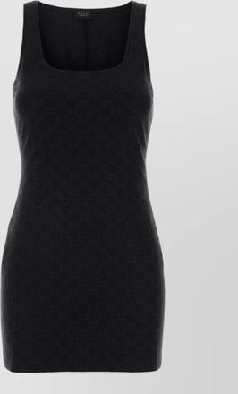Gucci jacquard square neck sleeveless mini dress