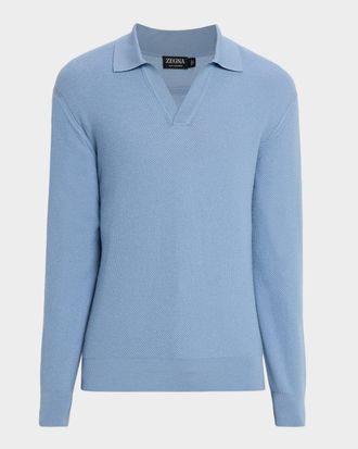 Ermenegildo Zegna Men & apos;s Oasi Cashmere Johnny Collar Polo Sweater