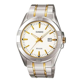 Casio Analog Watch White Gold Silver MTP-1308SG-7A