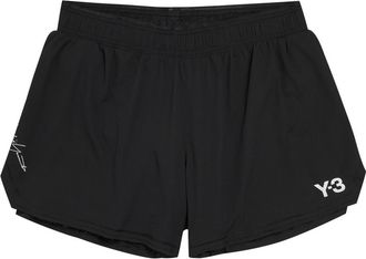 Yohji Yamamoto Logo Stretch-polyamide Running Shorts - Black - XL