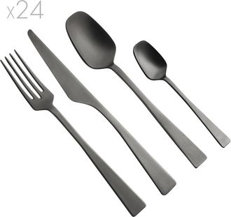 knIndustrie ZEST 24 cutlery set, black