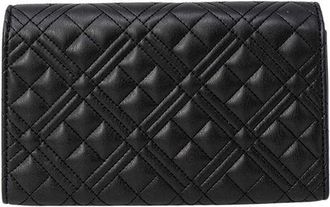 Love Moschino Womens Quilted Polyurethane Shoulder Bag Black