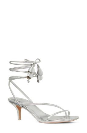 Kate Spade New York ankle wrap sandal in Silver at Nordstrom, Size 5.5