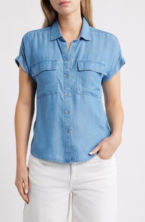 Beach Lunch Lounge Beatrix Denim Button-Up Shirt in Medium Wash at Nordstrom, Size X-Large