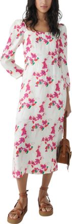 BA&SH Elonor Midi Dress In Ivory Pink Floral