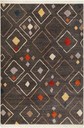 Wecon Home Alfombra tejida étnica elegante multicolore y negro con flecos 160X225