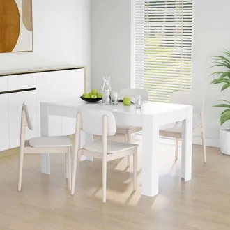 vidaXL Vidaxl - Mesa De Comedor De Madera Contrachapada Blanco 140x74,5x76 Cm
