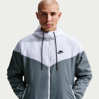 Nike Mens Nike Sportswear Windrunner Hooded Jacket in Grey | DA0001-084