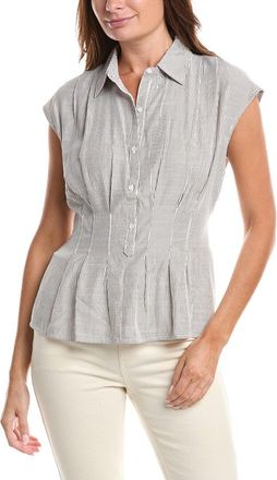 Max Studio Cap Sleeve Collared Shirt