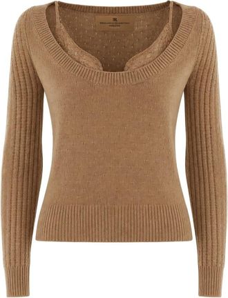 Ermanno Scervino Trui - Dames - Cashmere truien - Bruin - S - Kasjmier - Truien & Vesten