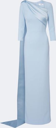 SAFiYAA Caped cr&ecirc;pe and satin gown