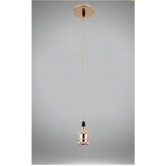 Trade Shop Trade Shop Traesio - Trade Shop - Lampadario Portalampada A Sospensione Per Lampadine E27 Pendente 2 Metri E27-2m - Oro Rosa