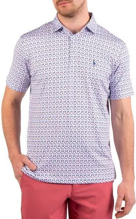 Tailorbyrd Bottoms Up Print Performance Polo in Blue/red at Nordstrom Rack, Size Xx-Large